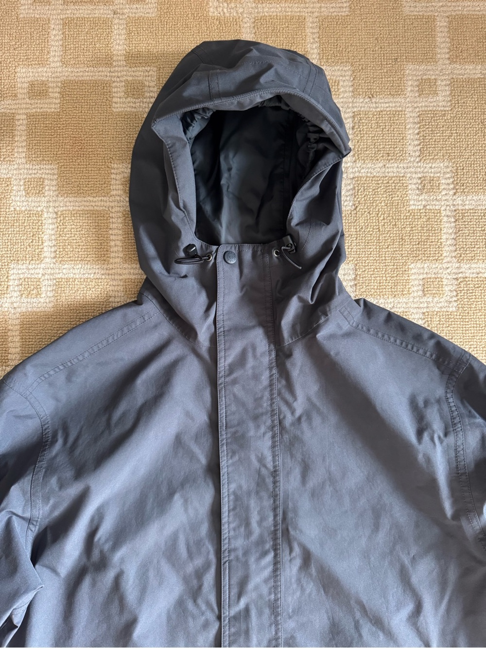 L.L. Bean Hooded Rain Jacket Gray Waterproof Windbreaker Men’s Large - Picture 8 of 14